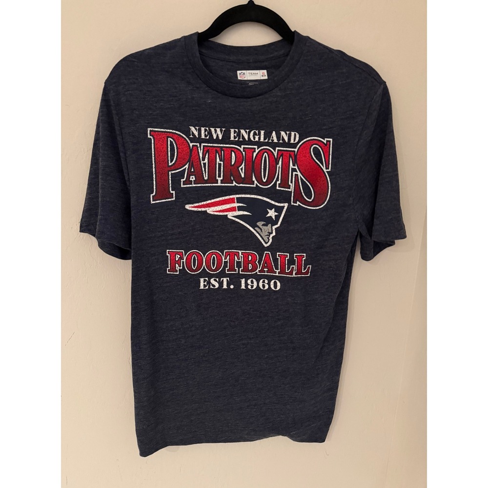 Men' NFL Team Apparel New England Patriots T-Shirt Navy Heather Size Small NWOT